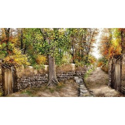 نخ و نقشه تابلو فرش طبیعت کد 89