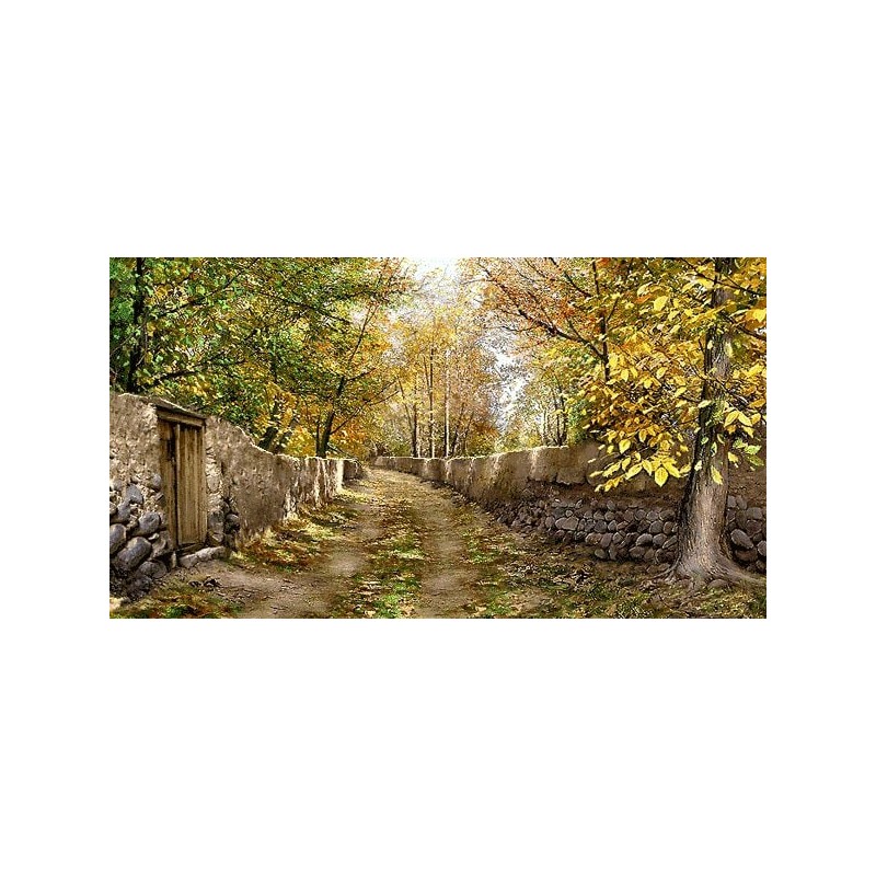 نخ و نقشه تابلو فرش طبیعت کد 90