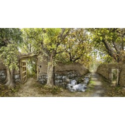 نخ و نقشه تابلو فرش طبیعت کد 91