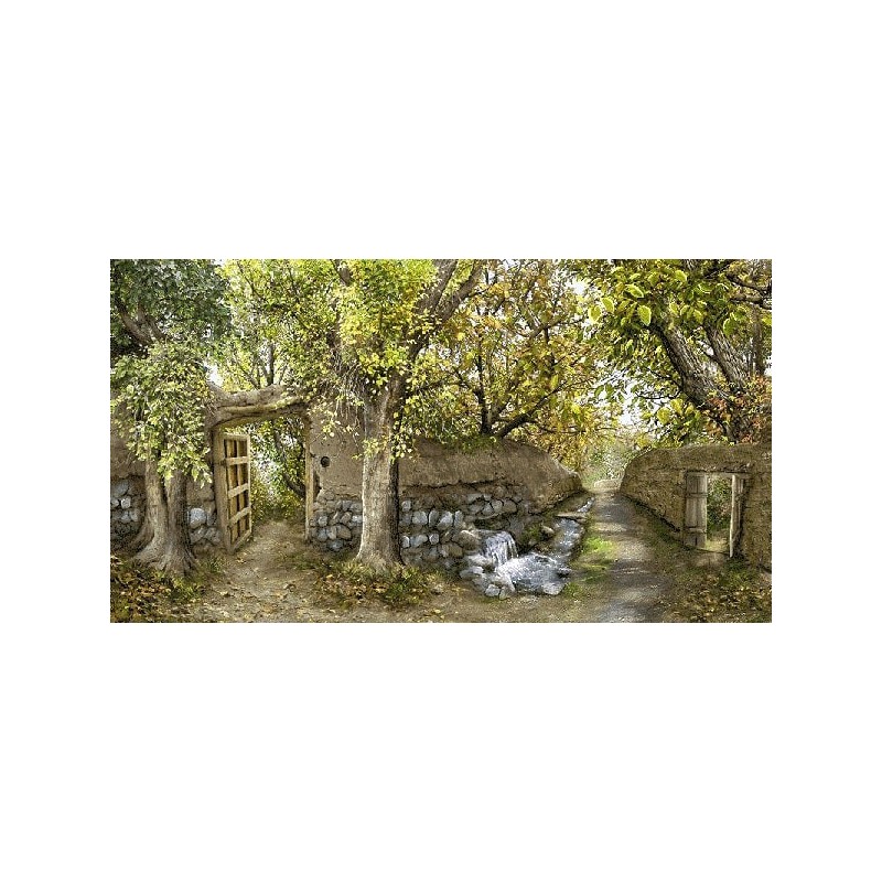 نخ و نقشه تابلو فرش طبیعت کد 91