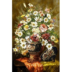 نخ و نقشه تابلو فرش گل کد 73