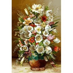 نخ و نقشه تابلو فرش گل کد 75