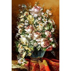 نخ و نقشه تابلو فرش گل کد 78