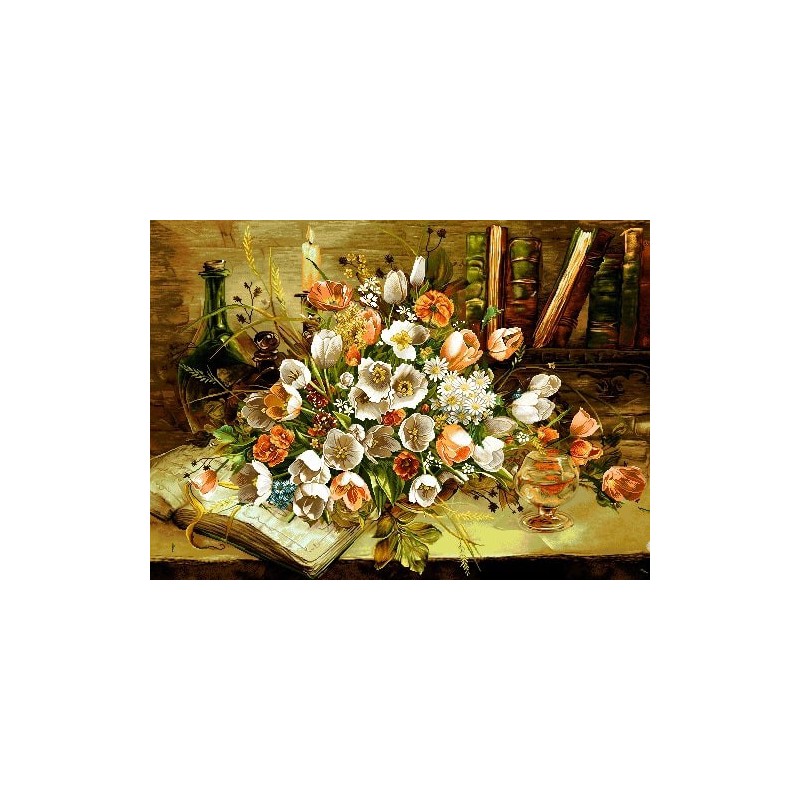 نخ و نقشه تابلو فرش گل کد 80