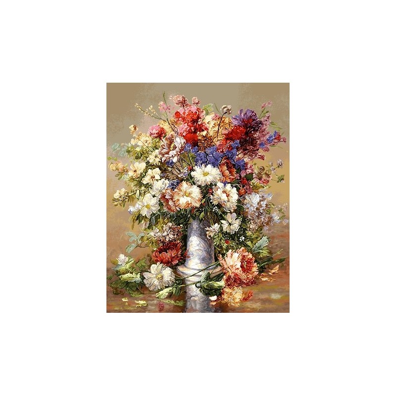 نخ و نقشه تابلو فرش گل کد 82