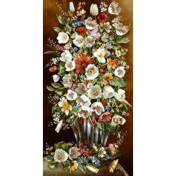 نخ و نقشه تابلو فرش گل کد 84