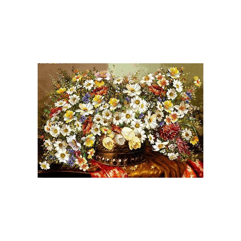 نخ و نقشه تابلو فرش گل کد 85