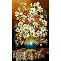 نخ و نقشه تابلو فرش گل کد 86