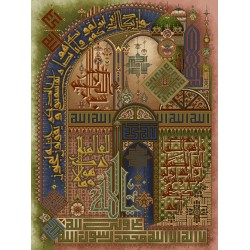 نخ و نقشه تابلو فرش مذهبی کد 104