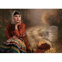 نخ و نقشه تابلو فرش ایرانی کد 69