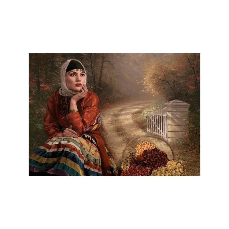 نخ و نقشه تابلو فرش ایرانی کد 69