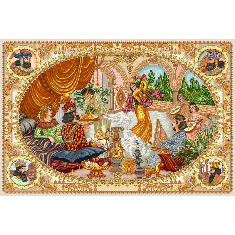 نخ و نقشه تابلو فرش ایرانی کد 72