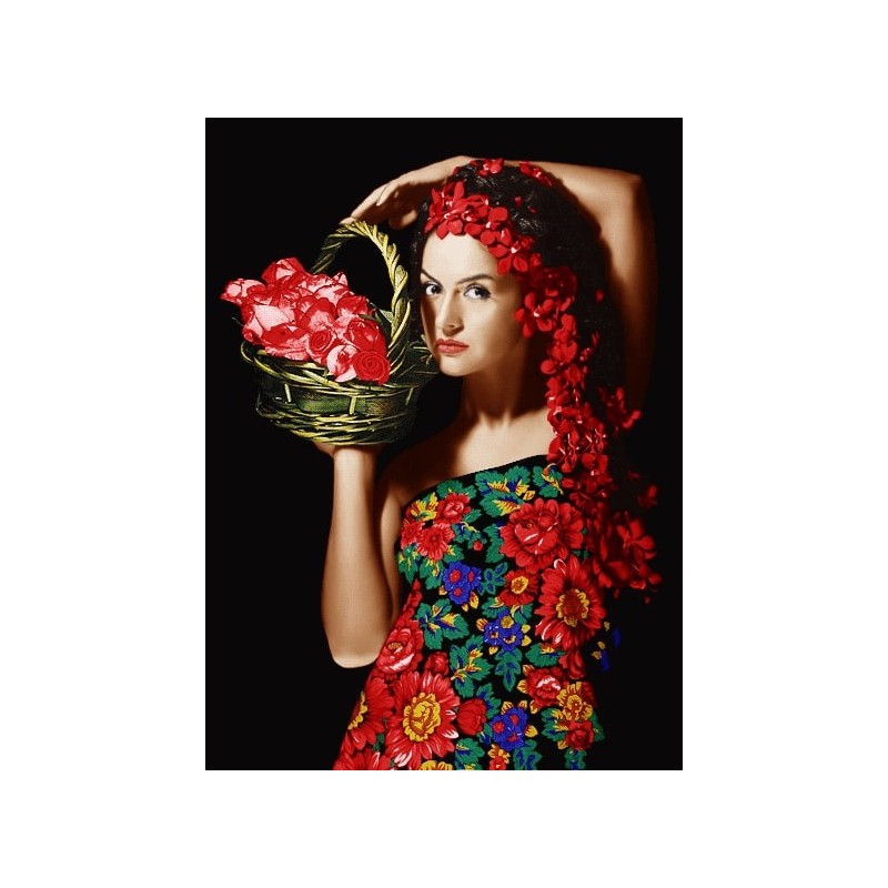 نخ و نقشه تابلو فرش ایرانی کد 74