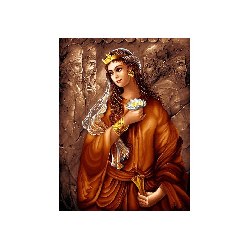 نخ و نقشه تابلو فرش ایرانی کد 75