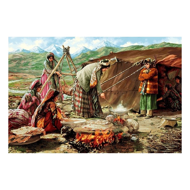 نخ و نقشه تابلو فرش ایرانی کد 91