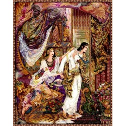 نخ و نقشه تابلو فرش مینیاتوری کد 96