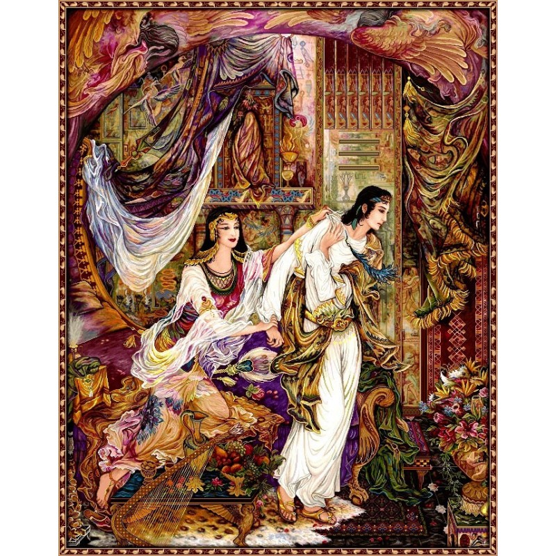 نخ و نقشه تابلو فرش مینیاتوری کد 96