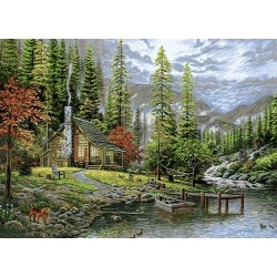 نخ و نقشه تابلو فرش طبیعت کد 92