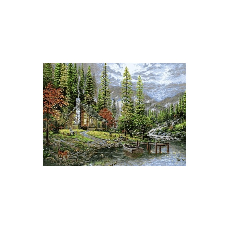 نخ و نقشه تابلو فرش طبیعت کد 92