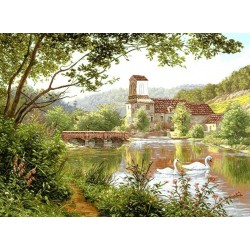 نخ و نقشه تابلو فرش طبیعت کد 94