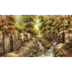 نخ و نقشه تابلو فرش طبیعت کد 96