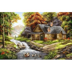 نخ و نقشه تابلو فرش طبیعت کد 97