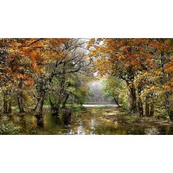 نخ و نقشه تابلو فرش طبیعت کد 99