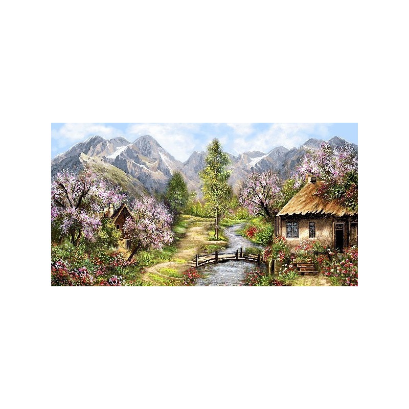 نخ و نقشه تابلو فرش طبیعت کد 101