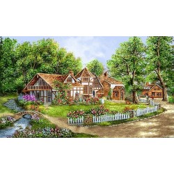 نخ و نقشه تابلو فرش طبیعت کد 103