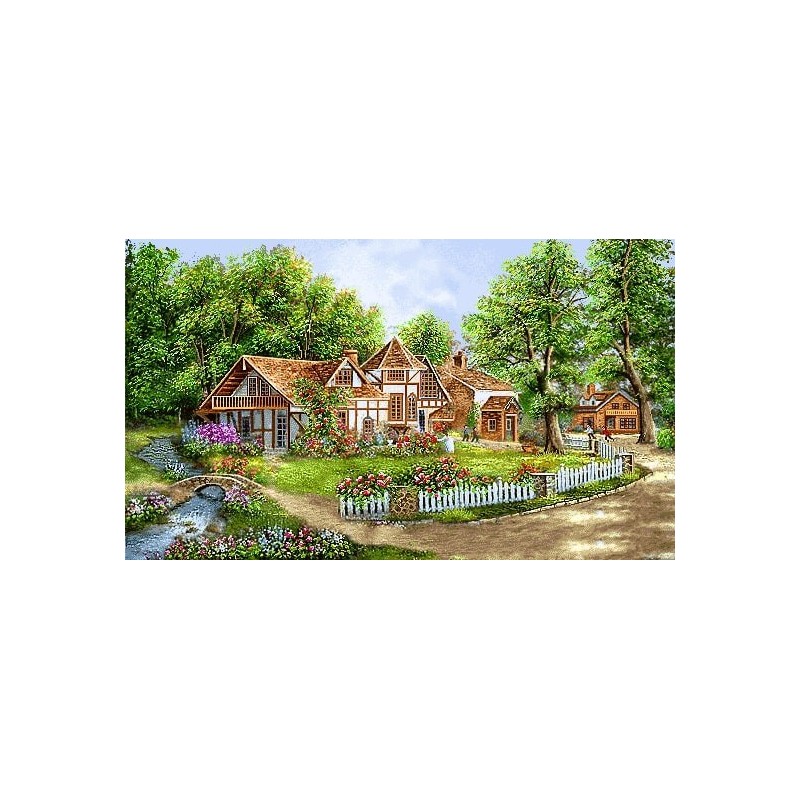 نخ و نقشه تابلو فرش طبیعت کد 103