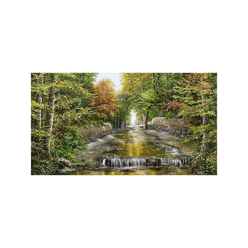 نخ و نقشه تابلو فرش طبیعت کد 105