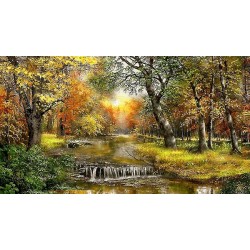 نخ و نقشه تابلو فرش طبیعت کد 106