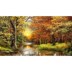 نخ و نقشه تابلو فرش طبیعت کد 108