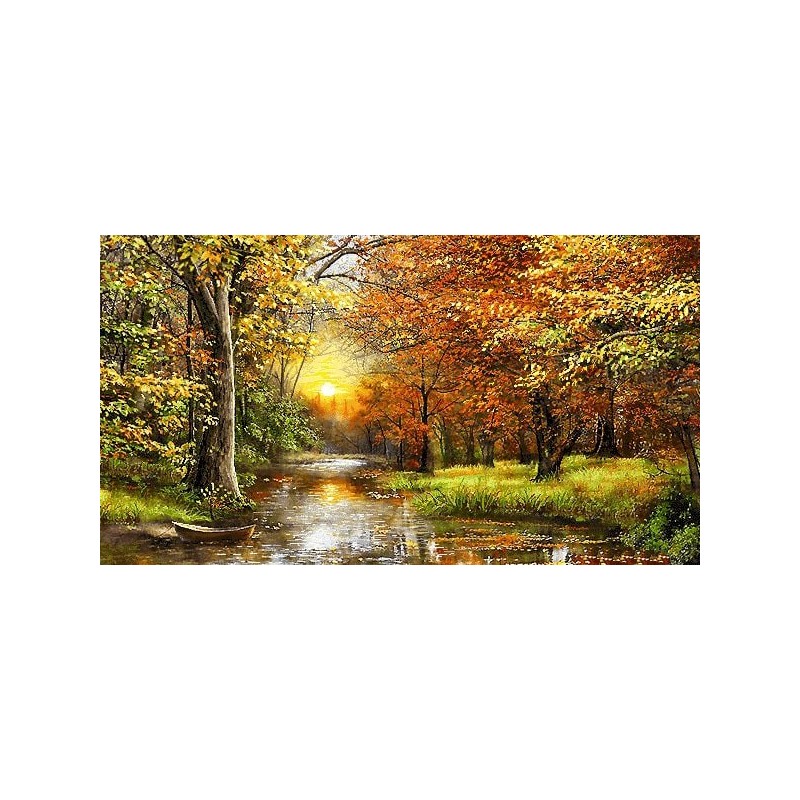 نخ و نقشه تابلو فرش طبیعت کد 108