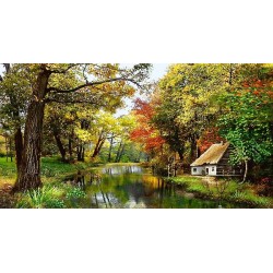 نخ و نقشه تابلو فرش طبیعت کد 111