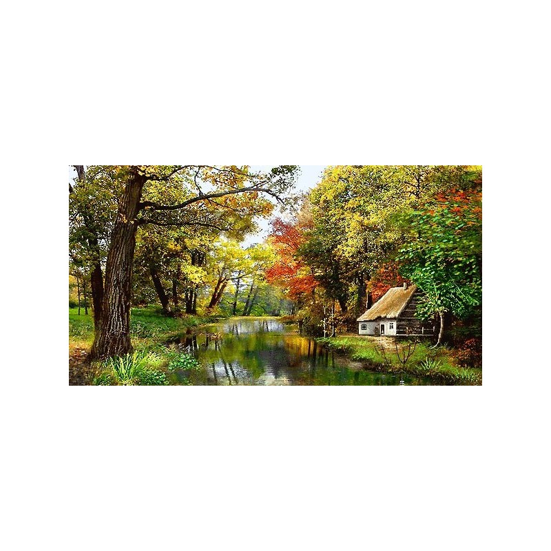 نخ و نقشه تابلو فرش طبیعت کد 111