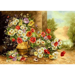 نخ و نقشه تابلو فرش گل کد 71