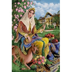 نخ و نقشه تابلو فرش ایرانی کد 53