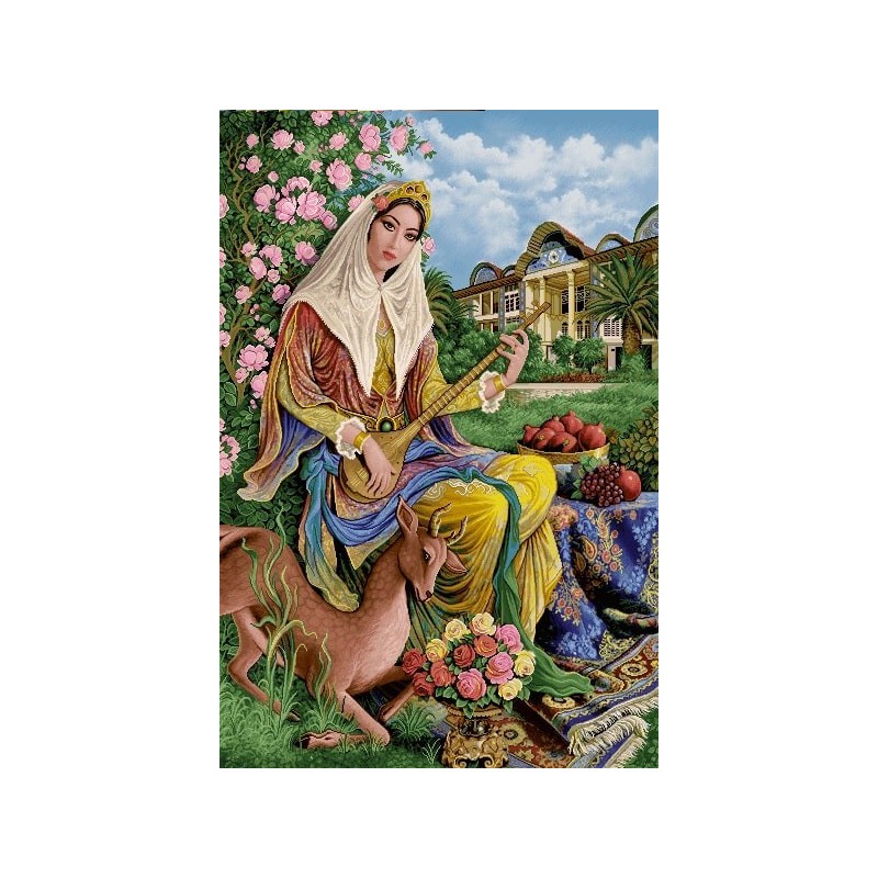 نخ و نقشه تابلو فرش ایرانی کد 53