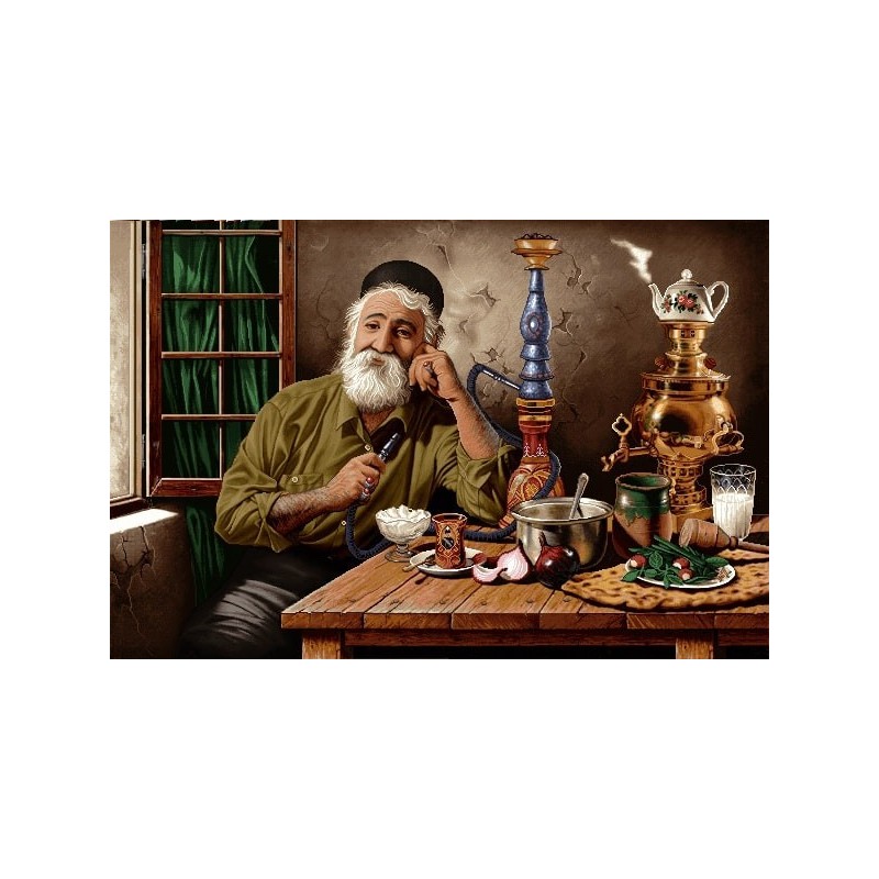 نخ و نقشه تابلو فرش ایرانی کد 54