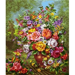 نخ و نقشه تابلو فرش گل کد 59