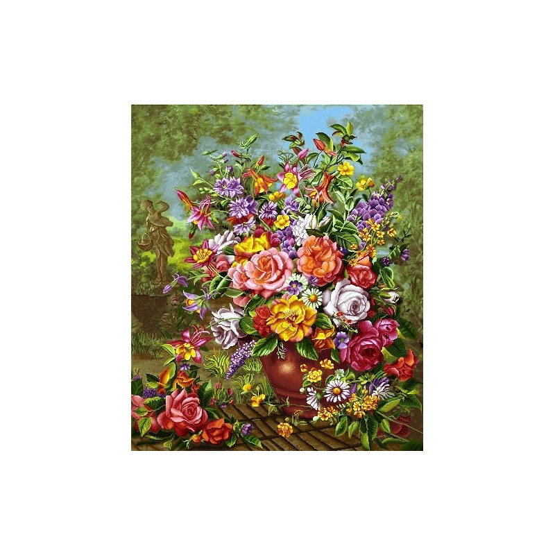 نخ و نقشه تابلو فرش گل کد 59