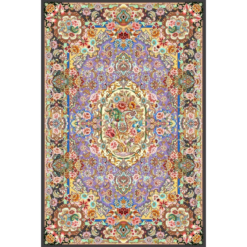 نخ و نقشه فرش طرح سالاری کد 1 زمینه آبی فیروزه ای