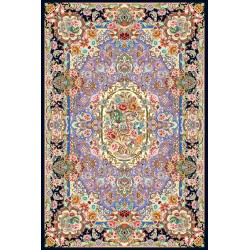 نخ و نقشه فرش طرح سالاری کد 1 زمینه سورمه ای