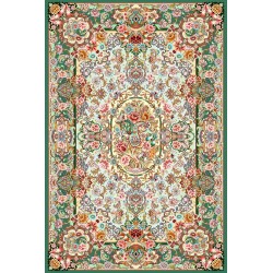 نخ و نقشه فرش طرح سالاری کد 1 زمینه کرم