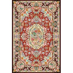 نخ و نقشه فرش طرح سالاری کد 1 زمینه لاکی