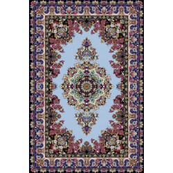 نخ و نقشه فرش کد 14 زمینه آبی فیروزه ای