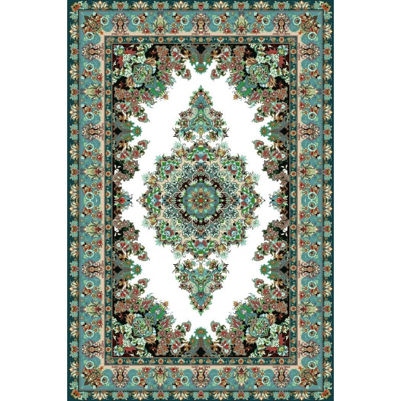 نخ و نقشه فرش کد 14 زمینه سفید