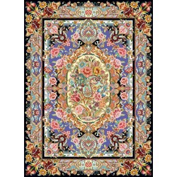 نخ و نقشه فرش کد 15 زمینه فیروزه ای