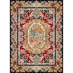 نخ و نقشه فرش کد 15 زمینه لاکی